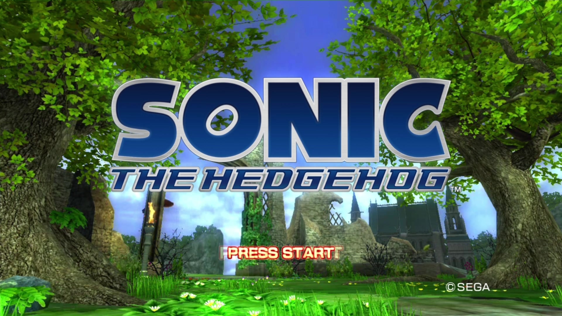 Sonic the Hedgehog title screen for Xbox 360